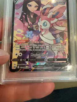 2022 POKEMON SWORD & SHIELD BRILLIANT STARS #TG14 - SYLVEON - FULL ART V - PSA 8 - Image 3