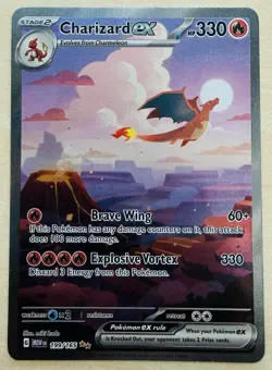 Charizard EX 199/165 Scarlet & Violet 151 Special Illustration Rare Pokemon [NM] - Image 1