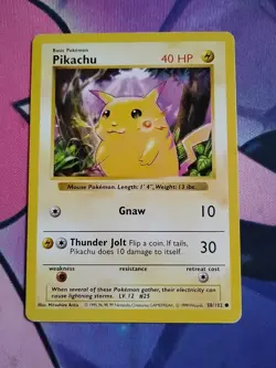 Pikachu Red Cheeks Base Set Shadowless 58/102 Near Mint - Image 1