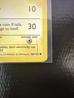 Red Cheeks Shadowless Pikachu 58/102 - Pokemon 1999 Base Set LP - Image 5