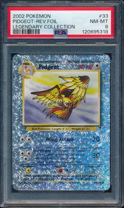 2002 Pokemon 33 Pidgeot Reverse Foil Legendary Collections PSA 8 - 120695318 - Image 1