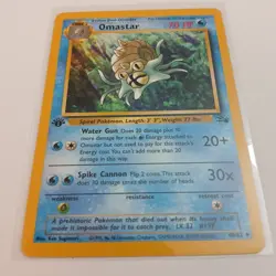 OMASTAR Pokemon Card - WOTC - 1st Edition - Fossil - 40/62 - NM - Image 1