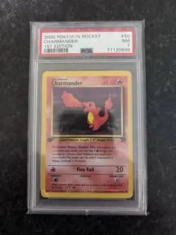 Pokemon TCG Team Rocket Charmander 1st Edition Card 50/82 WOTC Vintage PSA 7 NM - Image 1
