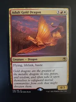 1 X MTG Adventures in the Forgotten Realms Adult Gold Dragon Rare Ex Con - Image 1