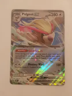 Pokemon TCG Pidgeot ex Obsidian Flames 164/197 Holo Double Rare Scarlet & Violet - Image 2
