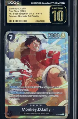 2025 One Piece PC Best Selection V.3 Promo Monkey D. Luffy P-075 CGC 10 PRISTINE - Image 1