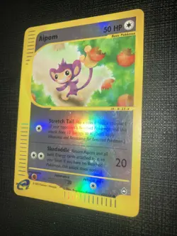 Vintage 2002 Nintendo Pokemon Aipom Reverse Holo Aquapolis Card 67/147 eReader - Image 3