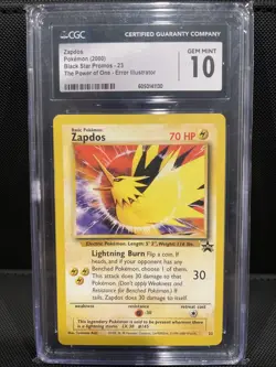 CGC 10 GEM MINT Zapdos 2000 Black Star Promos 23 Pokemon Card - Image 1