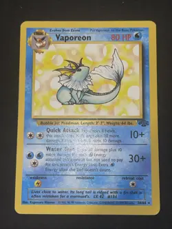 Pokemon Vaporeon Jungle Rare Regular 80 HP 28/64 1999-2000 Wizards English Card - Image 1