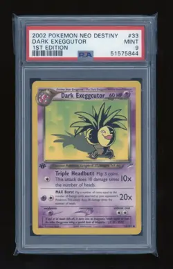 POKEMON 1st Edition Neo Destiny DARK EXEGGUTOR 33/105 Uncommon PSA 9 MINT WOTC - Image 1
