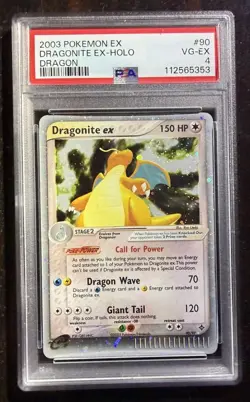 Pokemon TCG Dragonite EX Holo (Swirl) 90/97 2003 PSA 4 | Pop 93 - Image 1