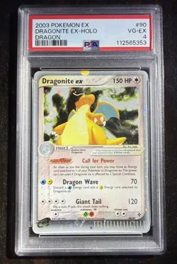 Pokemon TCG Dragonite EX Holo (Swirl) 90/97 2003 PSA 4 | Pop 93 - Image 2