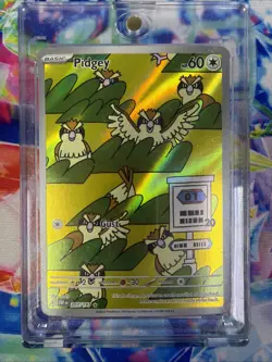 Pokemon TCG Pidgey SV03: Obsidian Flames 207/197 Holo Illustration Rare - Image 1