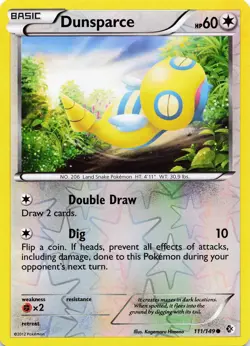 POKEMON Dunsparce #111/149 Reverse Holo Boundaries Crossed NM - Image 1