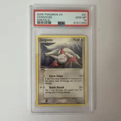 Pokemon TCG Zangoose 21/106 NON Holo Rare Emerald PSA 10 - Image 1