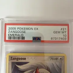 Pokemon TCG Zangoose 21/106 NON Holo Rare Emerald PSA 10 - Image 2