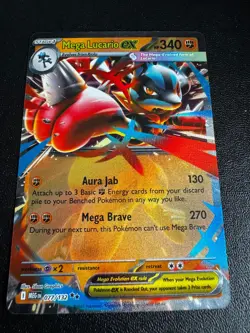 Pokemon TCG Mega Lucario ex - 077/132 ME01: Mega Evolution Double Rare NM - Image 1