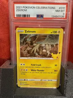 2021 Pokemon Celebrations Zekrom #010 PSA 8 – Holo Rare - Image 2