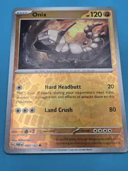 Pokemon Onix #090/182 English Paradox Rift Reverse Holo LP - Image 1