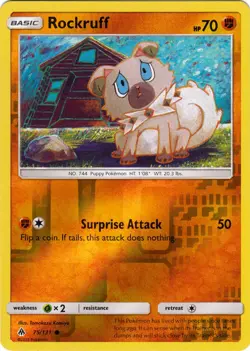 Rockruff - 75/131 - Common - Reverse Holo LP, English Pokemon Forbidden Light - Image 1