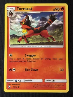 Pokemon Litten #15 & Torracat #16 & Incineroar #17 Shining Legends Card Set - Image 4