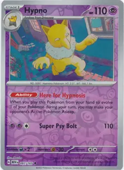 Hypno - 097/165 - Uncommon - Reverse Holo LP TCG Pokemon - Image 1