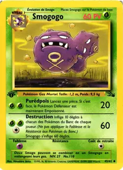 Pokemon TCG Smogogo (Weezing) 45/62 1st Edition French Fossil US Seller LP - Image 1