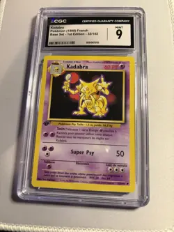 Kadabra 1st Edition 32/102 French Base Set Pokemon 1999 Vintage - Image 2