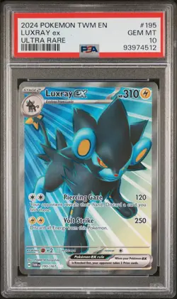 2024 POKEMON TWM EN-TWILIGHT MASQUERADE ULTRA RARE #195 LUXRAY EX PSA 10 - Image 1