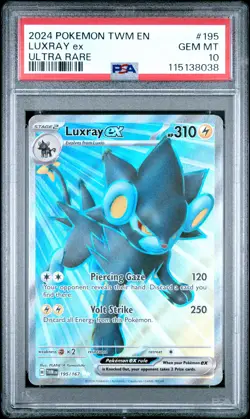 2024 POKEMON TWM EN-TWILIGHT MASQUERADE ULTRA RARE #195 LUXRAY EX PSA 10 - Image 1