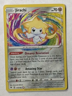 2020 Pokemon Vivid Voltage Jirachi Amazing Rare Holo #119/185 Ungraded - Image 1