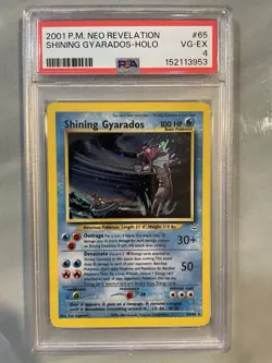 Pokemon Shining Gyarados Neo Revelation Holo Secret Rare PSA 4 65/64 2001 - Image 1