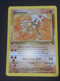 NM Hitmonlee Fossil 22/62 1st Edition Non Holo Rare Vintage Pokemon - Image 2