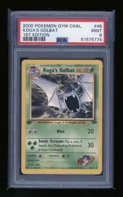 POKEMON 1st Edition Gym Challenge KOGA'S GOLBAT 46/132 Uncommon PSA 9 MINT - Image 1