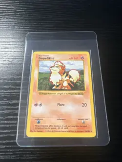 Growlithe 28/102 Base Set Shadowless WOTC Vintage Pokemon - Image 1
