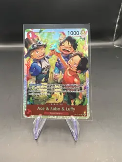 2025 One Piece Carrying On His Will OP13-007 ACE & SABO & LUFFY English SR - Image 1