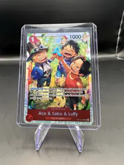 2025 One Piece Carrying On His Will OP13-007 ACE & SABO & LUFFY English SR - Image 3