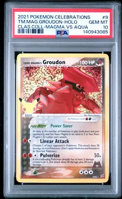 2021 POKEMON CELEBRATIONS CLASSIC COLL #9 TEAM MAGMA'S GROUDON-HOLO PSA 10 - Image 1