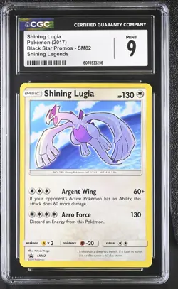 2017 POKEMON SM BLACK STAR PROMO SHINING LUGIA #SM82 CGC 9 MINT #6076933256 - Image 1