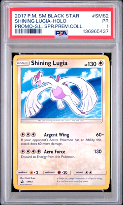 PSA 1 2017 Pokemon Sun Moon Shining Lugia SM82 Black Star Promo Holo Foil Rare - Image 1