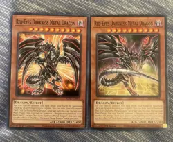2x red eyes darkness metal dragon! Both Card Arts! Near Mint Condition - Image 1