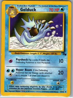 Golduck 35/62 Non Holo Fossil - Pokemon Card - LP - Image 1