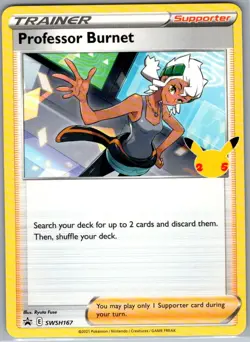 Professor Burnet - (25th Anniversary Stamp) SWSH167 - Pokemon Card - NM - Image 1