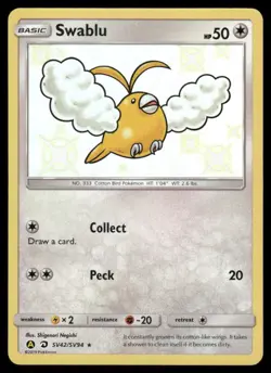 Pokemon Cards Swablu SV42/SV94 Hidden Fates NM - Image 1