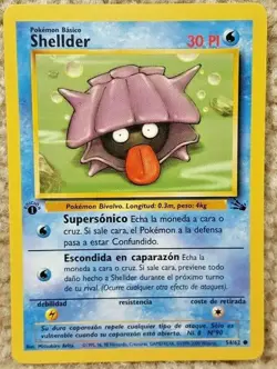 1999 Pokemon Card Fossil Set Shellder 54/62 Spanish 1st Edition - Image 1
