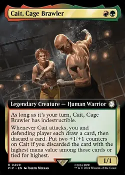 x1 Cait, Cage Brawler - Foil - Extended Art R MTG Universes Beyond: Fallout M/NM - Image 1