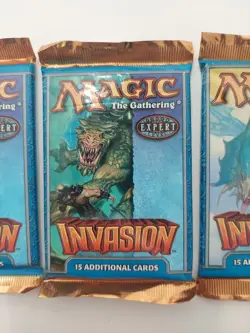 3x MTG Invasion Booster Packs FACTORY SEALED 1 of Each Pack Artwork - Image 3