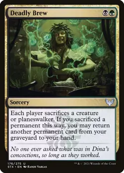 MTG Deadly Brew FOIL Strixhaven: School of Mages #176 Uncommon Magic The Gatheri - Image 1