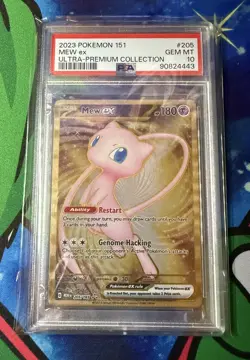 2023 Pokemon Mew ex Full Art 151 UPC Gold Metal Promo Card 205/165 PSA 10 GEM MT - Image 1
