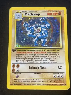 Pokemon TCG Machamp Holo Rare 1st Edition - Image 1
